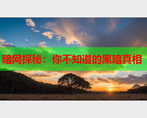 暗网探秘：你不知道的黑暗真相
