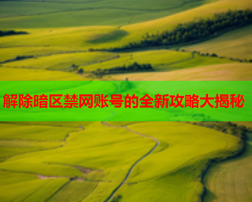 解除暗区禁网账号的全新攻略大揭秘